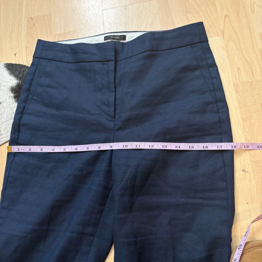 J CREW Hayden Kickout Crop Pant In Stretch Linen Navy‎ Blue Sie 8P